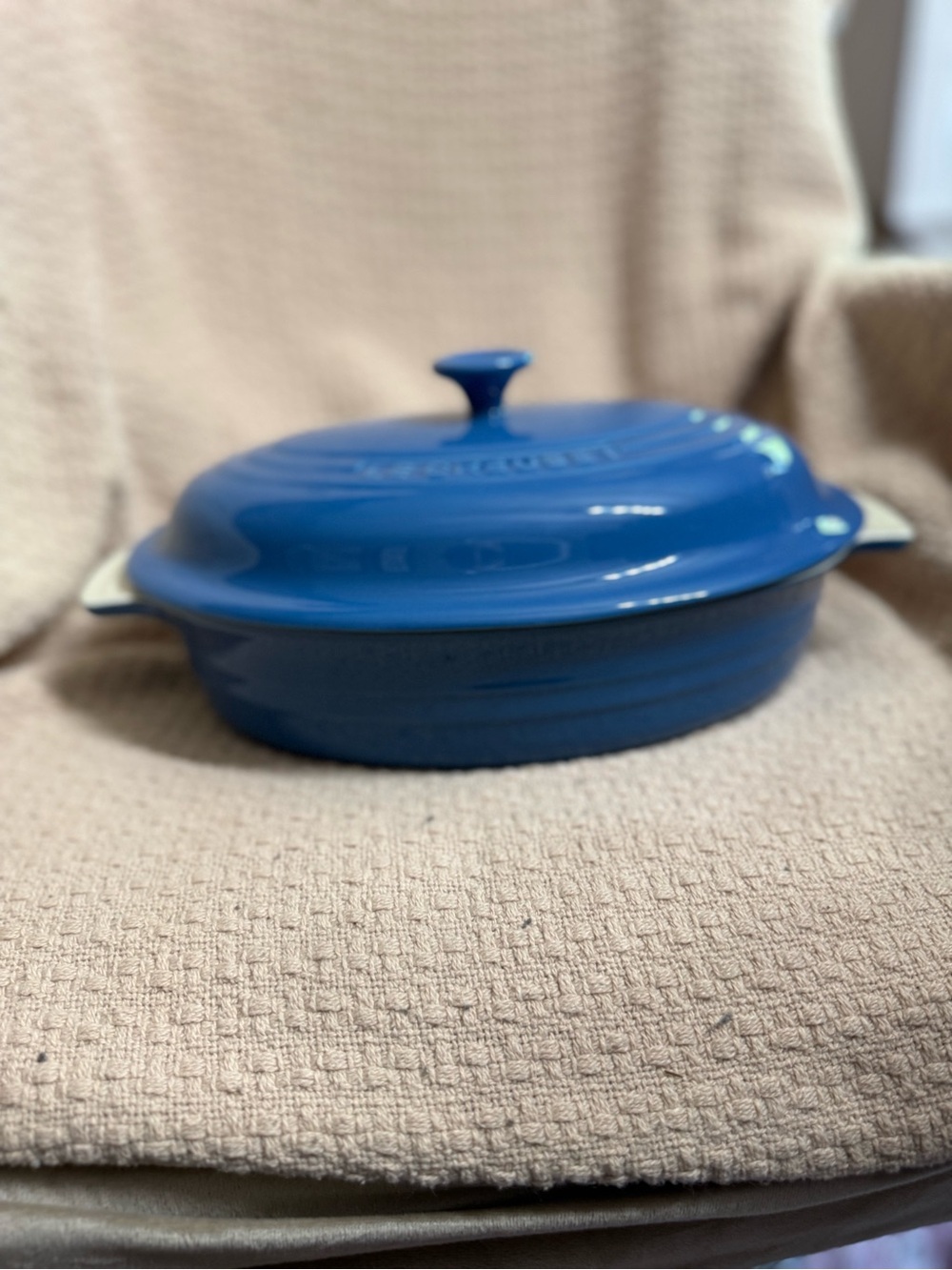 Le Creuset Blue Covered Oval Casserole Dish - Classic Enameled Cookware